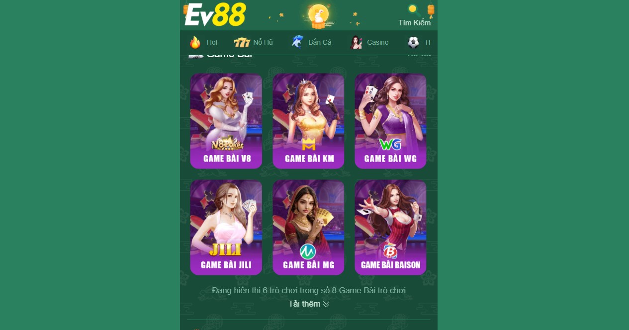 EV88 24 Các nhà cung cấp tựa game bài hợp tác với EV88