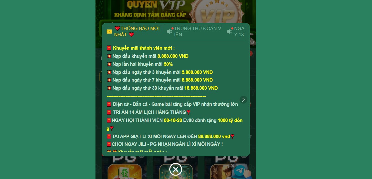 EV88 18 Chương trình khuyến mãi EV88 được cập nhật mới nhất 2025