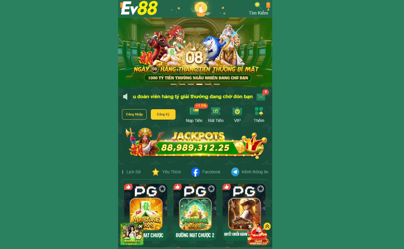 EV88 17 Giao diện trang chủ chính thức của nhà cái cá cược uy tín EV88