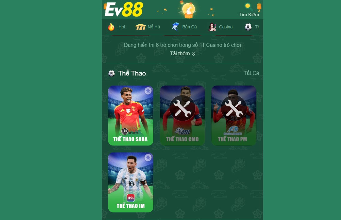 EV88 20 Đối tác cung cấp sảnh cá cược thể thao tại EV88